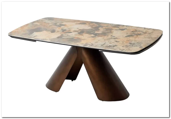 Стол КАЛЬДЕРОН (CALDERON) 180 цвет TL-137 матовый, исп керамика / МЕДНЫЙ БРАШИРОВАННЫЙ, ®DISAUR заказать по цене 140 850 руб. в Волгограде