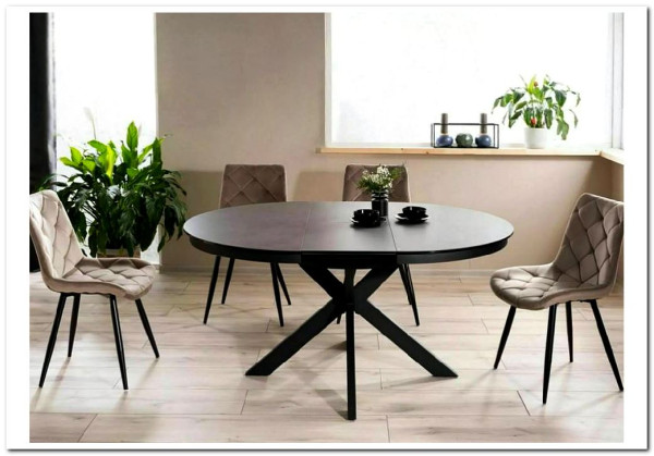 Стол обеденный Signal PORTO Ceramic 120 раскладной (темно-серый мрамор/черный мат) заказать по цене 135 701 руб. в Волгограде