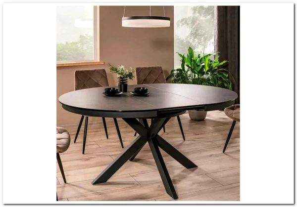 Стол обеденный Signal PORTO Ceramic 120 раскладной (темно-серый мрамор/черный мат) заказать по цене 135 701 руб. в Волгограде