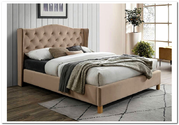 Кровать Signal ASPEN VELVET BLUVEL 28 (бежевый/дуб) 160/200 заказать по цене 62 781 руб. в Волгограде