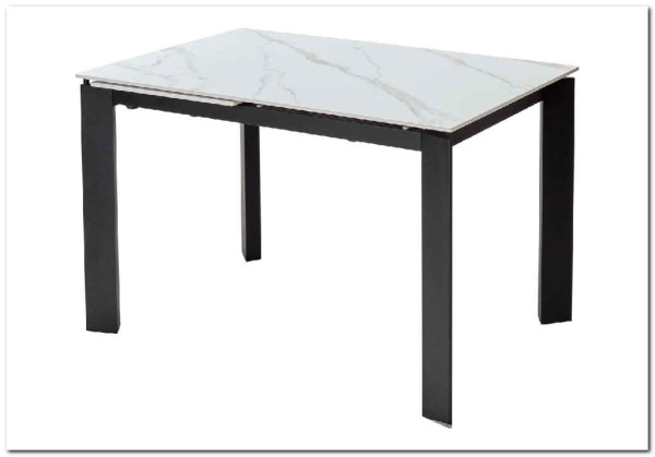 Стол CORNER 120 MATT WHITE MARBLE SOLID CERAMIC / BLACK заказать по цене 53 750 руб. в Волгограде
