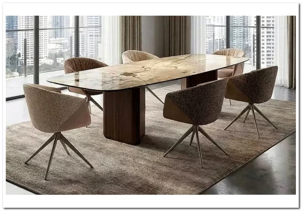 Стол ТЕРРА (TERRA) 240 (360) БЕЖЕВЫЙ МРАМОР TL-331, испанская керамика / Орех, ®DISAUR заказать по цене 203 800 руб. в Волгограде