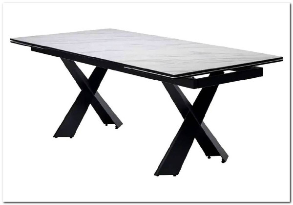 Стол ORISTANO 200 MARBLES KL-99 Белый мрамор матовый, итальянская керамика/ черный каркас, DISAUR заказать по цене 99 040 руб. в Волгограде