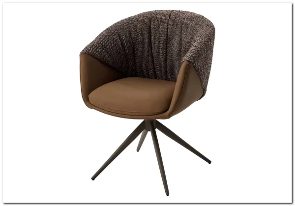 Стул ГИССЕН (GISSEN) 360 град., цвет КОФЕ HP032-08A PU / V885-1, экокожа / ткань / ЛАТТЕ, ®DISAUR заказать по цене 18 550 руб. в Волгограде