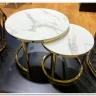 Комплект Signal MUSE II, 2 стола журнальных (эффект белого мрамора/золотой) заказать по цене 43 584 руб. в Волгограде