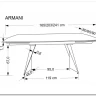 Стол обеденный Halmar ARMANI 165 (черный мрамор/черный) заказать по цене 93 836 руб. в Волгограде