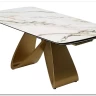 Стол ПАЛАСИО (PALACIO) 180 цвет KL-188 Контрастный мрамор матовый, итал керамика/ ШАМПАНЬ, ®DISAUR заказать по цене 149 150 руб. в Волгограде
