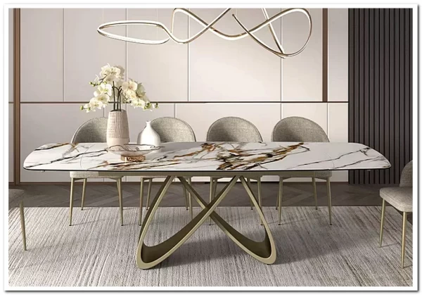 Стол ПАЛАСИО (PALACIO) 180 цвет KL-188 Контрастный мрамор матовый, итал керамика/ ШАМПАНЬ, ®DISAUR заказать по цене 149 150 руб. в Волгограде