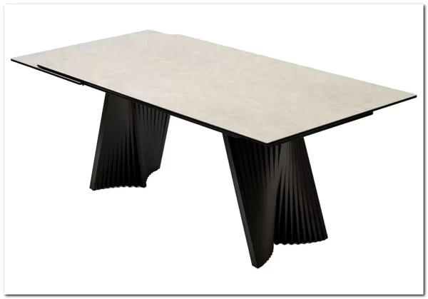 Стол АКИМ (YOAKIM) 180 цвет TL-102 Бежевый мрамор, испанская керамика / Темно-серый, ®DISAUR заказать по цене 123 520 руб. в Волгограде