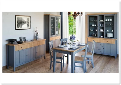 Буфет Сканди Буфет стеклянные двери серый 7046/антик 