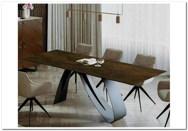 Стол обеденный Signal DIUNA Ceramic 160 раскланой (Ossido Bruno коричневый/черный мат) заказать по цене 156 634 руб. в Волгограде